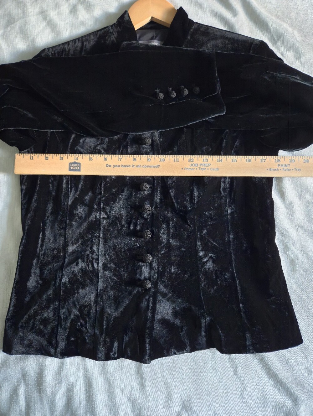 Vintage Liz Claiborne Black Silk Velvet Mandarin Collar Blazer Jacket Size 6 90s - Picture 9 of 10
